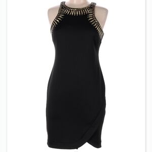 Thalia Sodi Gold Studded Black Sheath Dress